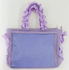 【中古】雑貨 ラベンダー A3ハンドルフリルデコラティブトートバッグ