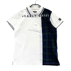 サイズ：2 PEARLY GATES パーリーゲイツ 2023年モデル 半袖ポロシャツ チェック柄 ホワイト系 [240101525446] ゴルフウェア レディース ストスト