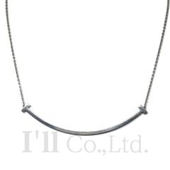 Tiffany&Co.　ティファニー　Tスマイル　ネックレス　エクストララージ　750WG　ブランドジュエリー　アクセサリー　ペンダント　Tモチーフ　Tコレクション　Au750　ホワイトゴールド　K18WG　18金【中古】【74563】