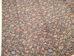 平和屋本店□極上 色無地 お召地 草花地紋 芥子色 逸品 DZAA5228kh5  