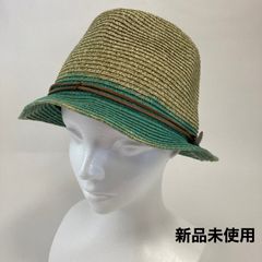 新品未使用　革紐付き麦わら帽子　サイズ５９ｃｍ