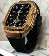 ローズB　Apple Watchラバーバンドカバーメタルケースアップルウォッチカスタム　ステンレス　メンズ　レディース　スポーツバンド