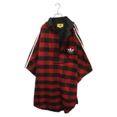 GUCCI (グッチ) ×adidas Gingham nylon cape coat ×アディダス ブロックチェック ナイロン コート レッド 7162704GAEJのサムネイル