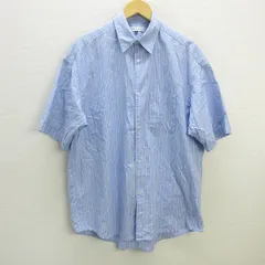 s■フリークスストア/FREAKS STORE ストライプ柄 半袖シャツ【L】水色/MENS/35【中古】
