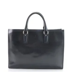 LANVIN ランバン レザー ビジネス バッグ 書類鞄 ブリーフケース トート 通勤 本革 ネイビー 紺 紳士 A4 メンズ EHM X8-4【中古】のサムネイル