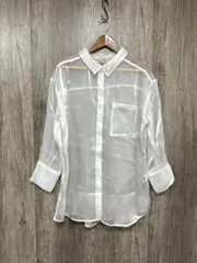 MURUA ムルーア シースルー 光沢 プルオーバー シャツ sizeF/白 ■◆ レディース