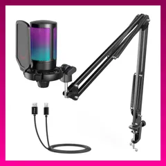 FIFINE A6T RGBマイクセット USB コンデンサーマイク 臨場感抜群　新品 FIFINE①