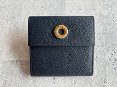 CELINE サークルロゴ Wホック 折財布 ネイビー