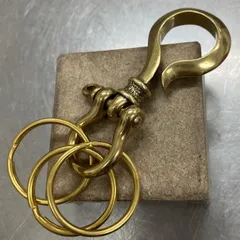 真鍮製カラビナ シンプルデザインフック 真鍮キーリング