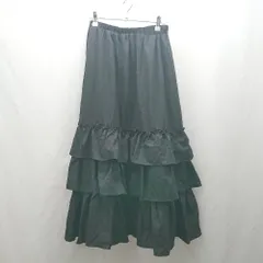 ◇ ⊂ apres jour アプレジュール ペプラム ロング フレア ペプラムスカート サイズLL ブラック系 レディース E  【1505290012386】