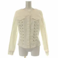 エスカーダ ESCADA SPORT ノーカラージャケット レースアップ 36 S 白 ホワイト /YI13のサムネイル