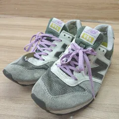 ◇ Θ New Balance ニューバランス NBJ-1008373 スニーカー サイズ24 グレー パープル ホワイト レディース E  【1409240060253】