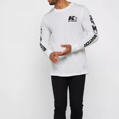 限定コラボモデル HUF ハフ STARTER スターター コラボデザイン 長袖 Ｔシャツ ロンＴ 白