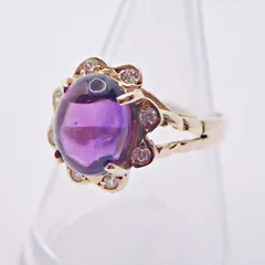◎K14 アメジスト  メレダイヤ リング/アンティーク