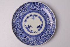 857 染付 花 古伊万里 伊万里焼 骨董 アンティーク 6寸皿 中皿 - メルカリ