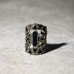 black × gold chunky design vintage ring ブラック × ゴールド カラー アトミック デザイン チャンキー ヴィンテージ vintage リング 指輪 12.5号