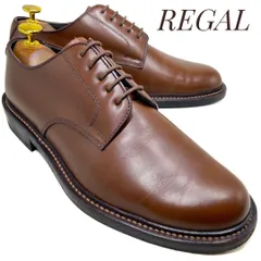 【ほぼ未使用】REGAL リーガル プレーントゥ V166 茶 ブラウン 24cm　革靴 カジュアル 本革 本皮 メンズ