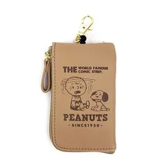 スヌーピー キー＆パスケース （おすわりスヌーピー） ブラウン ポーチ
