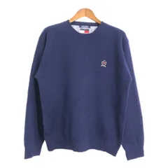 TOMMY HILFIGER トミーヒルフィガー ウールセーター ネイビー (メンズ L) 中古 古着 R1069
