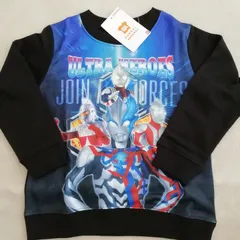 ウルトラヒーローズ 　ウルトラマンブレーザー　裏毛トレーナーティガ、セブン　ER8949　ブラック　110cm/120cm/130cm