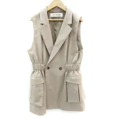 エージーバイアクアガール AG by aquagirl ジャケット ベスト ジレ ミドル丈 ダブルボタン 40 L ベージュ /YM17