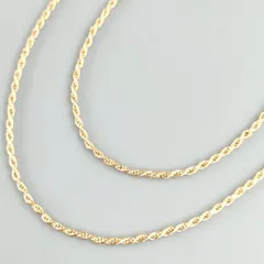 18金 K18 男女兼用 細め ロープチェーンネックレス 4.08ｇ 40㎝ B914