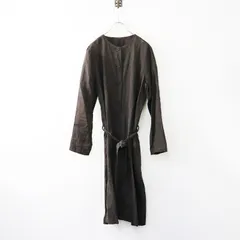 ネストローブ nest Robe 泥染め 長袖ワンピース‖ブラウン ドレス ロング 前開き 長袖【2400014626667】のサムネイル