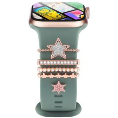 【迅速発送】コンパチブル Apple watch バンドチャーム Ultra 49mm se se2 series 8 7 5 6 4 3 シリコンバンド チャーム リングアクセサリー ローズゴールド、女性、人気、DIY 、かわいい、コンパチブルアップルウォッ