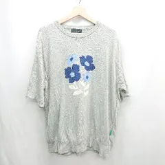 ◇ Θ◎●未使用● MONO-MART モノマート 花柄 ニット 半袖 セーター サイズL ライトグレー メンズ E  【1412260014328】のサムネイル