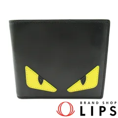 未使用に近い FENDI フェンディ 二つ折り財布 モンスター バグズアイ 箱付 FENDI フェンディ 二つ折り財布 モンスター バグズアイ