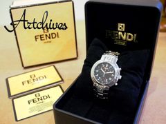 フェンディ 012-4500L FF クロノグラフクォーツ腕時計 保証書箱 稼働 