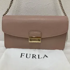 5313　FURLA　フルラ　ショルダーバッグ　クラッチバッグ　レザー　ミニ　パーティーバッグ　チェーンバッグ　チェーンショルダー　ピンク　ピンクベージュ　くすみピンク　レディース　シンプル　きれいめ　上品