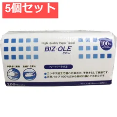 ビズーレ ペーパータオル レギュラー 215×220mm 200枚入 5個セット まとめ売り