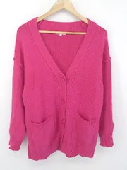 ◇ GLOBAL WORK グローバルワーク Vネック 長袖 ニット カーディガン サイズL ピンク系 レディース E  【1303200004038】