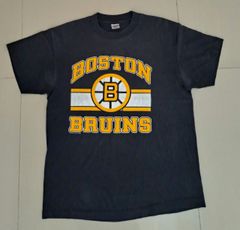 S8 NHL BOSTON BRUINS☆古着/ビンテージTシャツ/半袖/サイズL/黒色/シングルステッチ