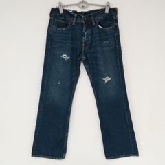 【未使用・タグ付き】ホリスター Hollister メンズ ジーンズ ローライズブーツカット デニム パンツ ヴィンテージ加工 ダメージ加工 32×30 ATY4-8のサムネイル