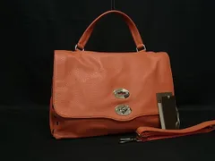 ■新品同様■ ZANELLATO ザネラート ポスティーナ レザー 2WAY ハンドバッグ ショルダー クロスボディ オレンジ系 BN4334のサムネイル