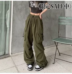 数量限定【デザイナーズ】アーミーグリーン カーゴデザイン ワイドシルエットパンツ ミリタリーパンツ レディース ワイドカーゴ ゆるシルエット カジュアルコーデ ストリートファッション フルレングス