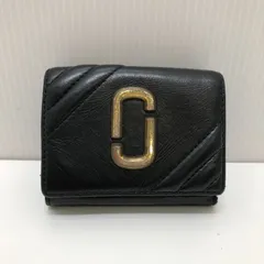 新品同様　Marc Jacobs 三つ折り財布 ブラック ボルドー タグ付き新品未使用 ＊ マークジェイコブス 三つ折り財布 ブラック