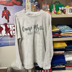 古着 WOOLLY THREADS クルーネック パイル スウェット グレー プリント Lサイズ USA製 古着MIX アメカジ ユニセックスOK
