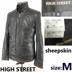 美品★HIGH STREET/ハイストリート★シープスキン/レザーライダースジャケット【メンズM/黒】トルネードマート/シングル/アウター/Jacket/jumper◆BJ078-cのサムネイル