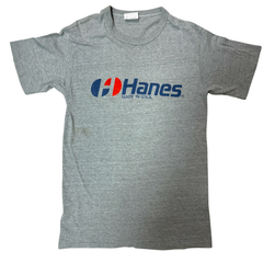 80s HANES ロゴ プリント Tシャツ Mサイズ 霜降り ボディメーカー 企業Tシャツ アドバタイジング Vintage ヴィンテージ ビンテージ 企業ロゴ プリント