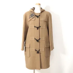 バーバリーブルーレーベル BURBERRY BLUE LABEL ウール ダッフルコート ノバチェック 40 キャメル レディース 正規品 5-YI005