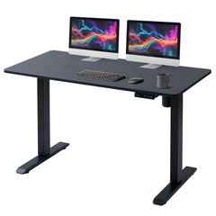 大特価　山善 昇降デスク 電動 昇降式デスク スタンディングデスク 上下昇降 pc オフィスデスク テレワーク メモリー機能 衝突検知 USBポート付き 120×60×71-116cm 耐荷重60kg 組立品 ブラック/マットブラック AED-1260 BK/