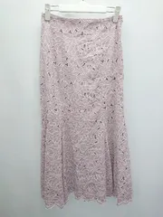 ◇ ⊂ NATURAL BEAUTY BASIC 花柄 ロング マーメイド フレア スカート サイズM ピンク パープル系 レディース P  【1408200040595】