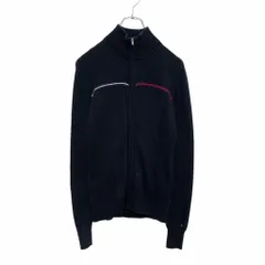 TOMMY HILFIGER ジップアップ コットン ニット ジャケット レディース S ブラック トミーヒルフィガー 古着卸 アメリカ仕入 a502-5246