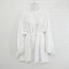 ◇ ◎ Ambre Neige スタンドカラー 長袖 ミニ ワンピース チュニック サイズF オフホワイト系 レディース E  【1304120009837】