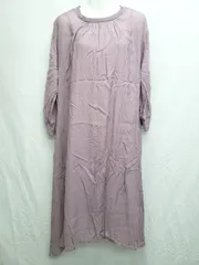 ◇ ◎ Simplicite シンプリシテェ 薄手 レーヨン ゆったり 長袖 膝下丈 ワンピース サイズF パープル レディース P  【1407100042647】