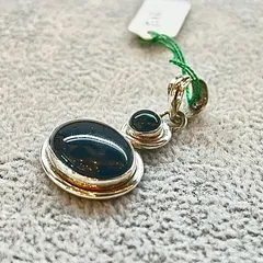 ペンダントトップ オニキス シルバ−925 天然石 大粒 ハンドメイド 手作り オーバルストーン 一点もの レトロ モダン アンティーク調 パワーストーン ヴィンテージ ユニセックス レディース メンズ