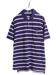 【お得なクーポン配布中!】 00s ポロ ラルフローレン ボーダー 鹿の子 半袖 ポロシャツ メンズ XL オールド ポケット付き 半袖シャツ コットン シンプル 大きいサイズ